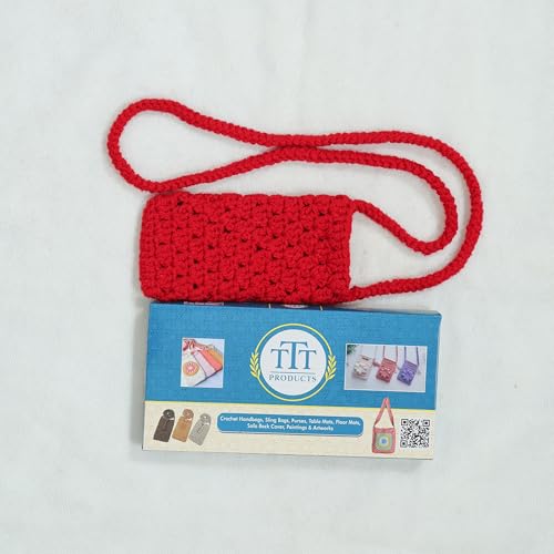 Image of Mobile phone Crochet sling bags for ladies- tightly knit with acrylic yarn.