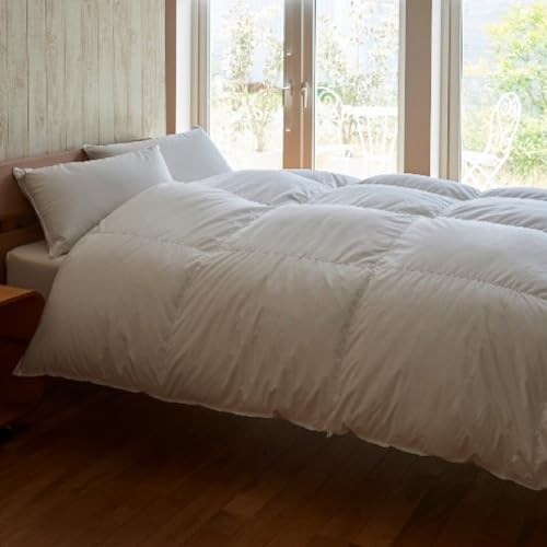 [甲州羽毛本掛けふとん]ウクライナホワイトグース93%超長綿 ホワイト(セミダブル) ふとんカバー付 寝具 布団 羽毛布団 掛け布団 掛布団 掛けふとん 富士吉田市