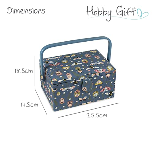 Hobby Gift Medium Sewing Box Organiser with Handle, Cotton Basket Sewing Storage Box - Image 4