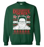 Tcombo Delightful Derek - TV Show Funny Ugly Xmas Unisex Crewneck Sweatshirt (Forest Green, Large)