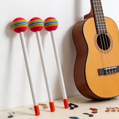 ISDVBUY 24 Pack Rainbow Plastic Drumsticks, 8.3 Inch Practice Drum Sticks with Soft Foam Tip, Colorful Hand Percussion Musical Instrument Accessories for Beginners