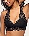 Mia Lace Bralette for Women, Unpadded and Unlined Wireless Bra, Perfect Racerback Everyday Lingerie (X-Large, Jet Black)