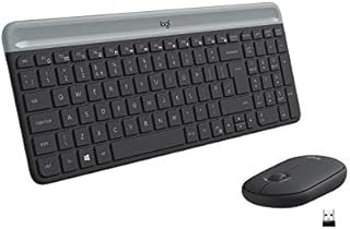 Logitech MK470 Slim bezprzewodowa kombinacja klawiatury i myszy, QWERTZ niemiecki układ - czarny