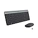 Logitech MK470 Kit Mouse e Tastiera Wireless per Windows, Ricevitore USB Unifying 2.4 GHz, ‎Sottile, Compatto, Silenzioso, Batteria Lunga Durata, PC/Laptop, Layout Italiano QWERTY, ‎Grigio