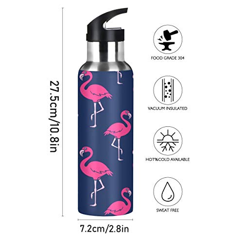 Baofu Pink Flamingo Water Bottle Acuum Insulated Stainless Steel Leakproof Wide Mouth With Straw Lid For Fitness Gym And Outdoor Sports #TOP1