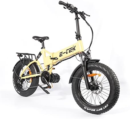 ETEK Royal S Electric Bike for Adults - Bafang MID-Drive 1000W Foldable Electric Mountain Bikes - Innova Off Road 20″ Fat Tires & Full Suspension ebike - 48V 17.5Ah Battery- Shimano 9 Speed Bicycle