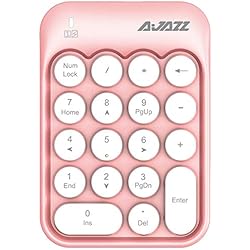 Teclado numérico Compacto portátil de 18 Teclas para Windows, iMac Mac, Ordenadores portátiles, Ordenadores portátiles, de sobremesa, portátil, de facturación de Datos (Blanco Rosa)
