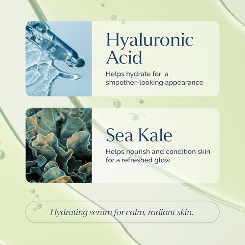 VITAMINS AND SEA BEAUTY Rejuvenating Skin Serum with Sea Kale & Hyaluronic Acid – Hydrating & Calming Complex for Smooth, Radiant Skin – 2 fl oz