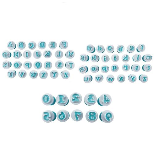62 moldes cortadores de galletas con letras, cortador de galletas del alfabeto, cortadores de letras para fondant, decoración de pasteles, cortadores de galletas del alfabeto, forma de números