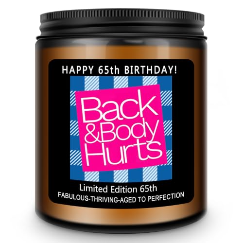 Homsolver 65th Birthday Decorations Gifts for Women Men, Happy 65th Birthday Candle Gift for Her Him, Funny 65 Years Old Ideas - Lavender Scented Candles