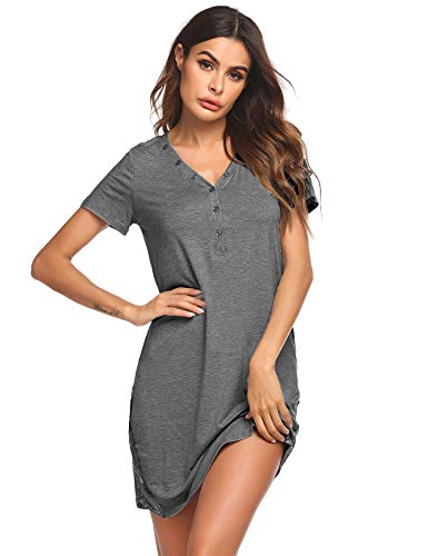 Ekouaer Lace Trim Maternity and Nursing Gown #TOP8
