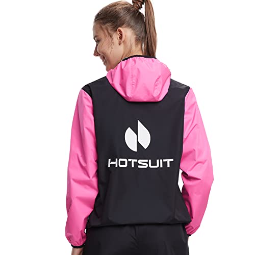 Hotsuit Sauna Suit For Women Sweat Suits Gym Workout Exercise Sauna Jacket Zip, Pink, L #TOP27