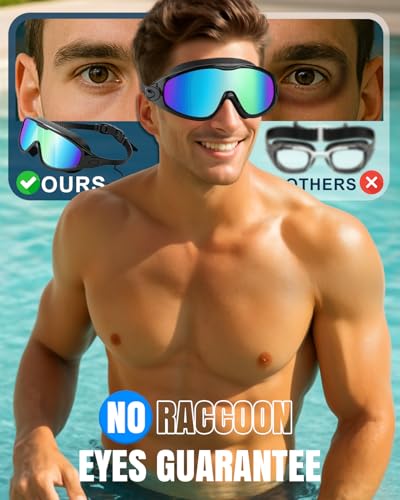 Swim Goggles 2 Pack, Wide View Anti Fog&UV Swimming Goggles for Audlt, No Leak Pool Beach Essentials for Men Women - Image 3