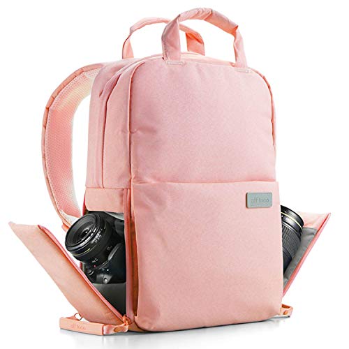 offtoco 2 Style Rucksack / Multifunktions-Kamerarucksack / Kamera-Aufbewahrungsdesign / Schule / Reisen / 14 Zoll Laptoptasche / Pink /