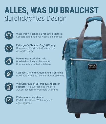 Punta Einkaufstrolley Big Wheel 40L Großer Einkaufsroller mit XL-Rädern