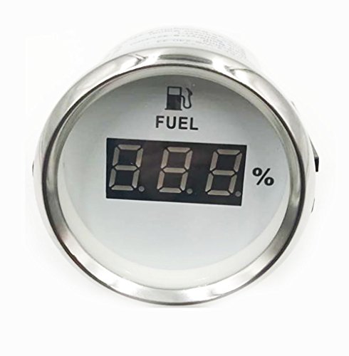 Samdo 52Mm Universal Digital Fuel Level Gauge Fuel Meter 240-33Ohm Signal Red Backlight 12V/24V #TOP6