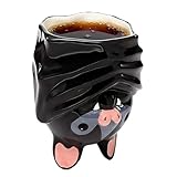 Taza De Café Divertida - Vaso Para Bebidas Frías Y Calientes De 300 Ml | Taza Con Murciélago En Posición De Pino | Para Hogar Oficina Apartamento Colegio Residencia Despensa Estudio Sala De Estar Come