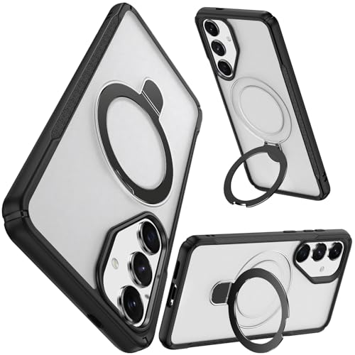 for Galaxy S25/S24 �P�[�X �����O�t�� MagSafe�Ή� �ČRMIL�K�i�ϏՌ� �}�b�g�d�グ �w��h�~ ���ϖh�~ �X�g���b�v�z�[�� �����̓����O �B���X�^���h �ԍڃz���_�[�Ή� �M�����N�V�[S25/�M�����N�V�[S24��p �P�[�X �}�b�g