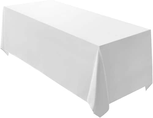 Surmente 90x132 Inch White Tablecloth for 6-8 Foot Rectangle Tables