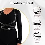 CJAPGJW Punk Leder Körperkette, Verstellbare Taillengürtel, Harness Damen Oberkörper, Modeaccessoire Geeignet Für Musikfestivals und Partys, Frauen Mädchen Cosplay Damen
