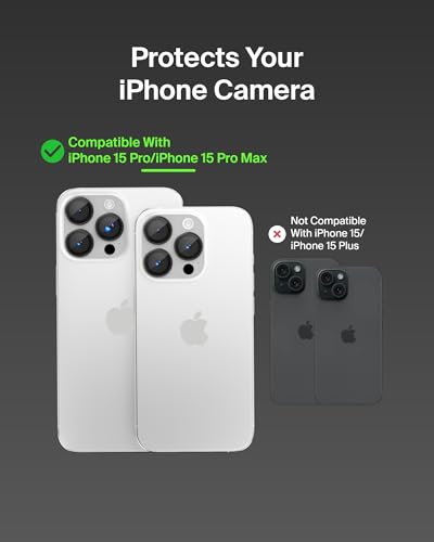 Image of Belkin Tempered Glass Camera Lens Protector for Apple iPhone 15 Pro, 15 Pro Max - Case-Compatible Tempered Glass Lens Cover, Apple iPhone Accessories - 2-pack