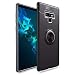 Produktbild NALIA Ring Hülle kompatibel mit Samsung Galaxy Note 9, Schutzhülle Cover magnetische Silikon Handyhülle für KFZ-Halterung 360-Grad Finger-Halter, Case Ständer Slim Etui Bumper, Farbe:Schwarz