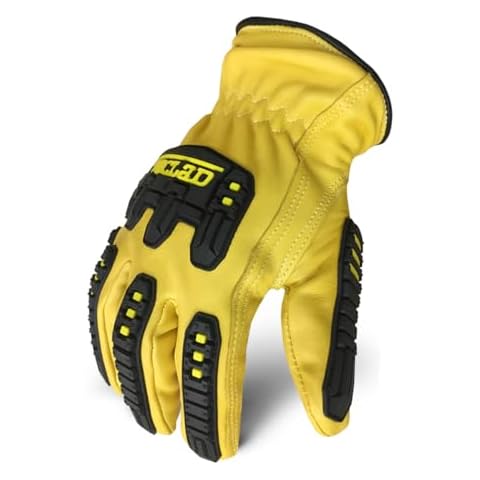 Ironclad Mens Work Glove 360 CUT LEATHER IMPACT, Yelloe, Large US Cover