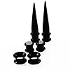 JieyueJewelry 50 Pieces Ear Stretching Kit 14G-00G Acrylic Tapers and Plugs + Silicone Tunnels - Ear Gauges Expander Set Body Jewelry (Black) #5