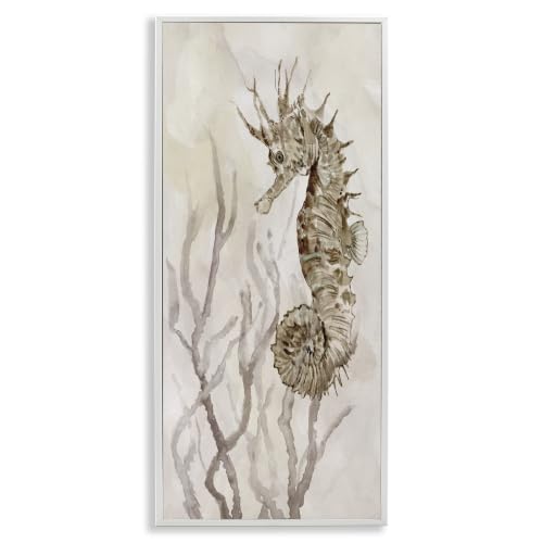 Shy Seahorse Sea Life Coastal, 13 x 30 Inch Framed Giclée Print