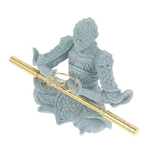 Figurines Wukong d'aquascaping en grès vert avec statues de collection - 4