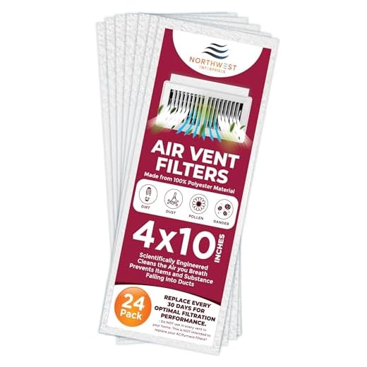 NORTHWEST ENTERPRISES Vent Filter, Air Vent Filters, 24 Floor Vent filters - 4"x10", 90 day filtration.
