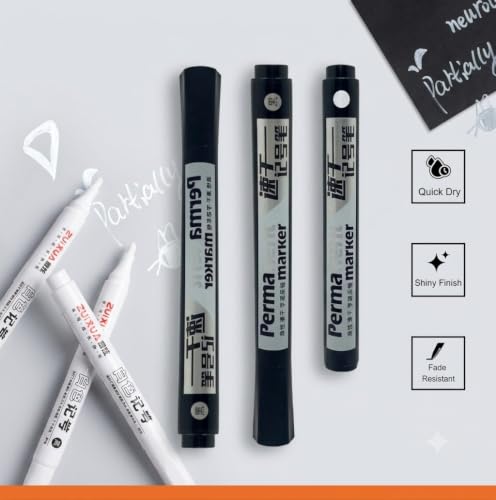Image of Like 2pcs Black Permanent Marker Pen Waterproof | Quick Dry Black Marker Pen | 2.0mm Bullet Tip | Multi Surface Writing for Plastic, Metal, Glass, Wood, Cardboard & Office | Pack of