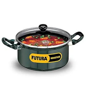 Hawkins Futura 3 Litre Cook n Serve Stewpot, Non Stick Pot with Glass Lid, Cooking Pot with Lid, Black (NST30G)