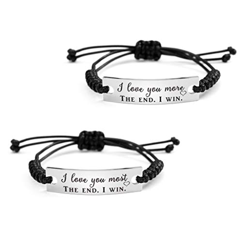 Sousyokyo 2Pcs Couple Love Bracelet, I Love You Most More The End I Win Matching Girlfriend And Girlfriend Stuff Cool Meaningful Gifts #TOP2