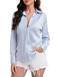 Cadeau parfait : classique mais moderne, cette élégante chemise en satin à col en V est un choix de cadeau attentionné pour vos proches lors d'occasions spéciales, alliant style, confort et attrait intemporel.