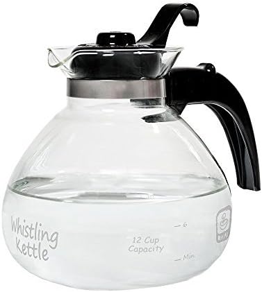 Medelco 12-cup Glass Stovetop Whistling Kettle by Tea Kettles