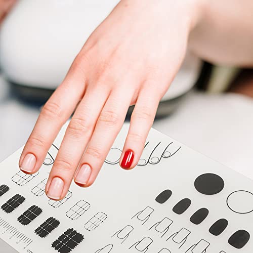 FRCOLOR Manicure Mat Silicone Nail Art Stamping Mat with Ruler and Color Testing Area Nail Polish Practice Pad Sticker Guide Protective Table Cover for Workspace