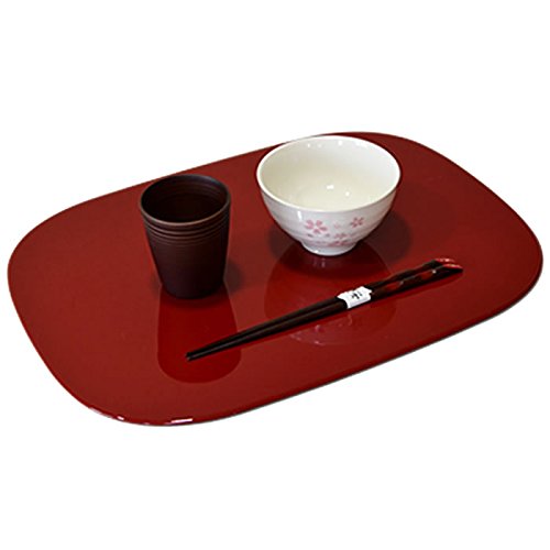 Amazon｜42cm長角膳 くつわ型ランチョンマット 朱【工房 百の手】製造