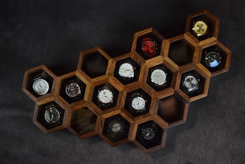 Extra Large Superior Rosewood Honeycomb Watch Box Display Case Holder Collector Organizer for Men, Men's Vintage Watch Storage Box to Store and Keep your Watches Safe and Sophisticated.