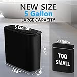 TIPGO 5 Gallon Motion Senor Bathroom Trash Can with Lid, Automatic Garbage Can Touchless, Smart Plastic Waste Basket for Narrow Spaces, Bathroom, Office, Bedroom, Living Room (Black) - Image 2