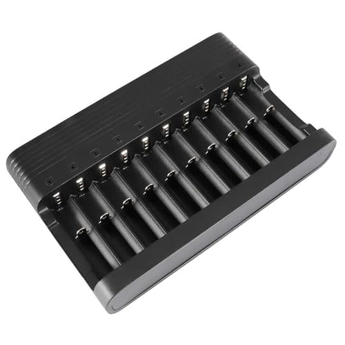 10 Slots Li-ion 18650 Smart Battery Fast Charging Charger with Cable for 26650 18650 16340 14500 17500 3.7V Li-Ion Cell