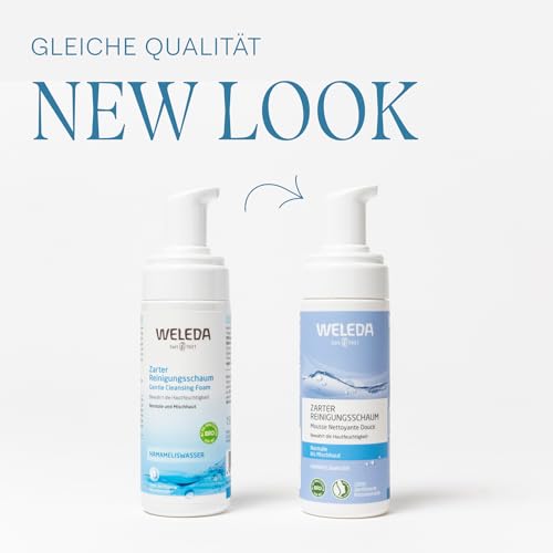 WELEDA Bio Zarter Reinigungsschaum, Naturkosmetik Gesichtsreinigung zur porentiefen Reinigung für normale und Mischhaut, Pflegeschaum gegen unreine Haut im Gesicht (1 x 150 ml)