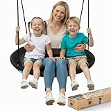 SereneLife Balançoire Exterieur Tournante 100 cm avec Coussin – Siège...