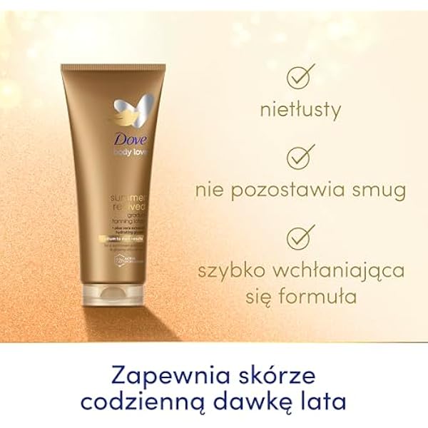 Лосьон для тела Dove Summer Revived Gradual Tanning Medium to Dark с алоэ вера и глицерином для постепенного загара и шелковистой мягкой кожи, покрытой солнечными лучами 200 мл 2 шт.