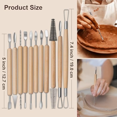 image for Amrules Clay Tools Kit, 43 PCS Pottery Tools, Practical Polymer Clay S