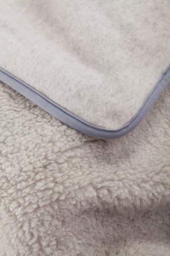 Merino Wool: Kuscheldecke 100% Merinowolle Grau 250x200cm – Bild 8
