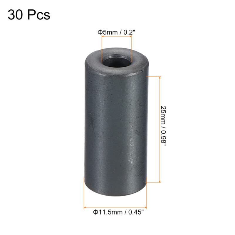 Tool parts 30pcs 11.5x5x25mm Ferrite for Toroid Core Transformer Inductor Coil Ring - Black