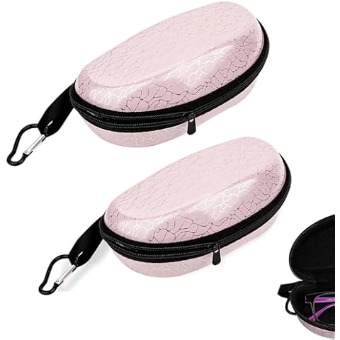 Biiange 2 Pcs Zipper Hard Sunglasses Cases,Travel Eyeglasses Cases, Portable Zipper Protective Glasses Case for Women (Pink) Cover