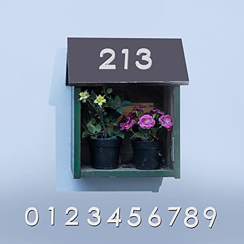 Self Adhesive Mailbox Numbers, Door Address Number Stickers For Office Room, Raised 3D Effect, Chrome Plated (2.36" Silver-20Pack) #TOP2