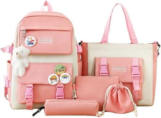 Kit Mochila Escolar Infantil 5 Peças com Bolsa Térmica, Estojo, L...